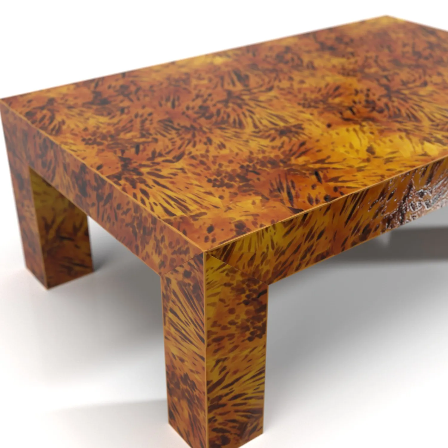 Lacquered Faux Tortoise Shell Coffee Table PBR 3D Model_05